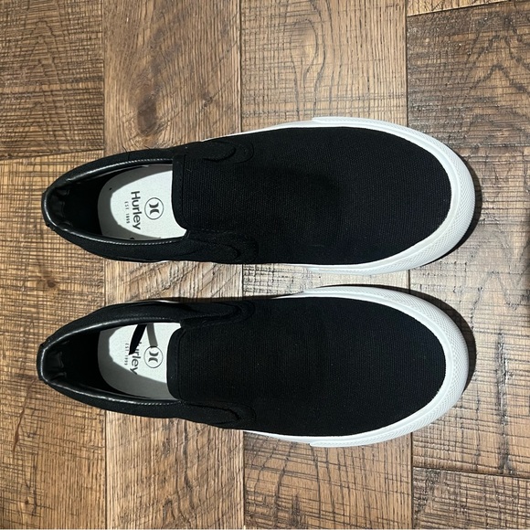 Hurley Black and White Men's Slip-On Shoes - Picture 3 of 5